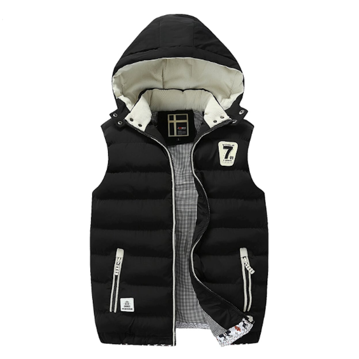 Mens Two Tone Hooded Puffy Vest – Onetify