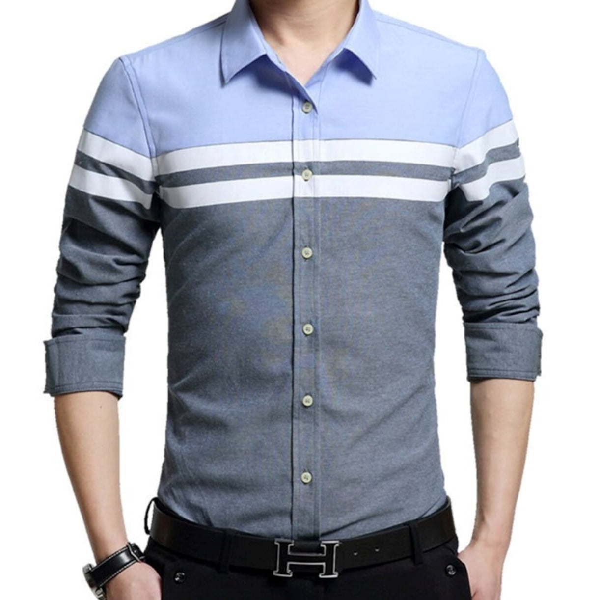 Mens Color Block Button Front Shirt – Onetify