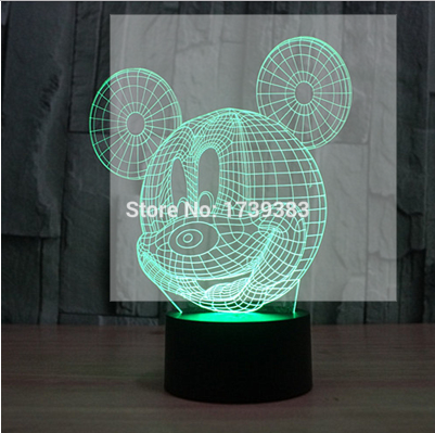 3d Mickey Mouse Led Night Light Touch Table Desk Lamp For Kids