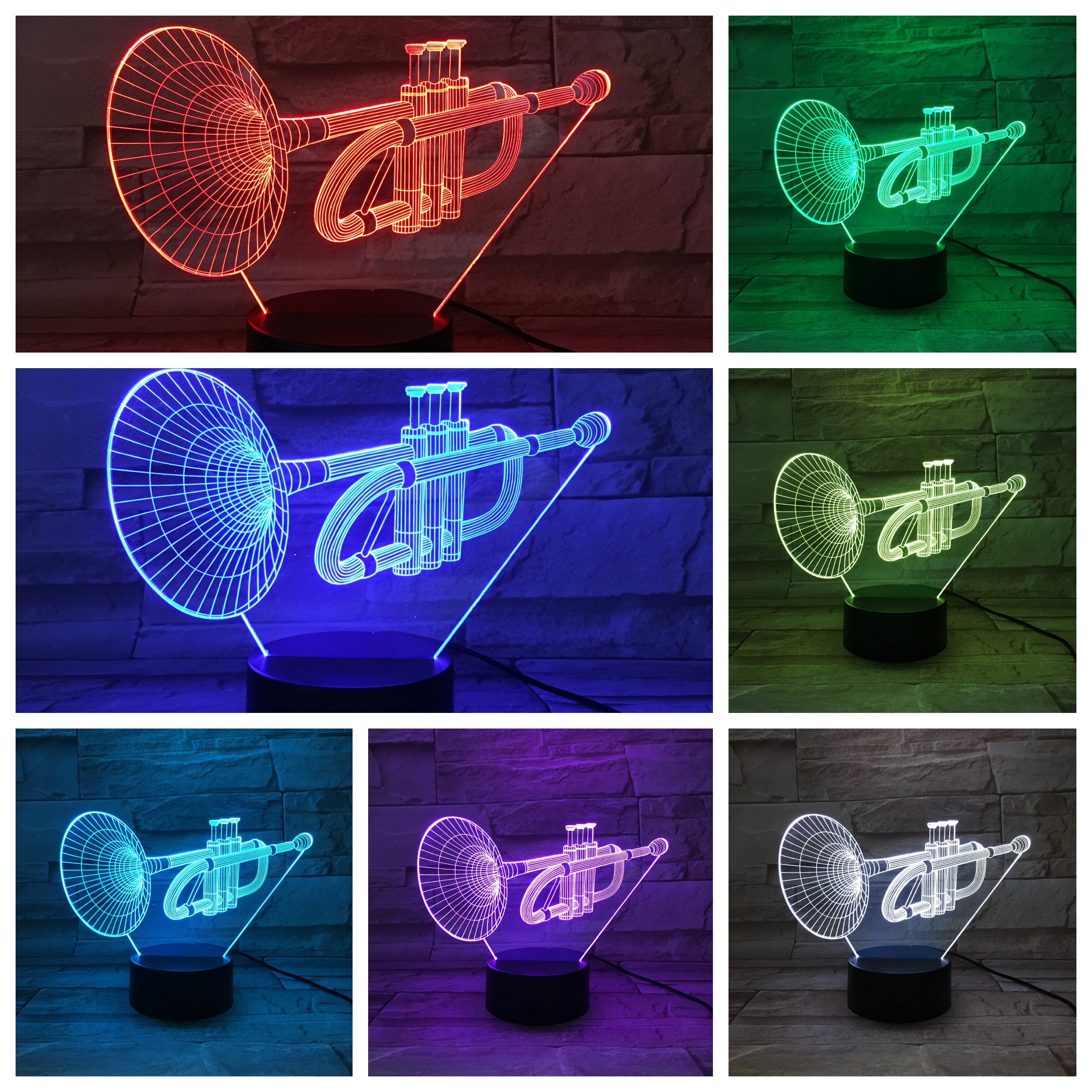  LED  Light USB 3D Luminaria Music Note Night Light Baby 