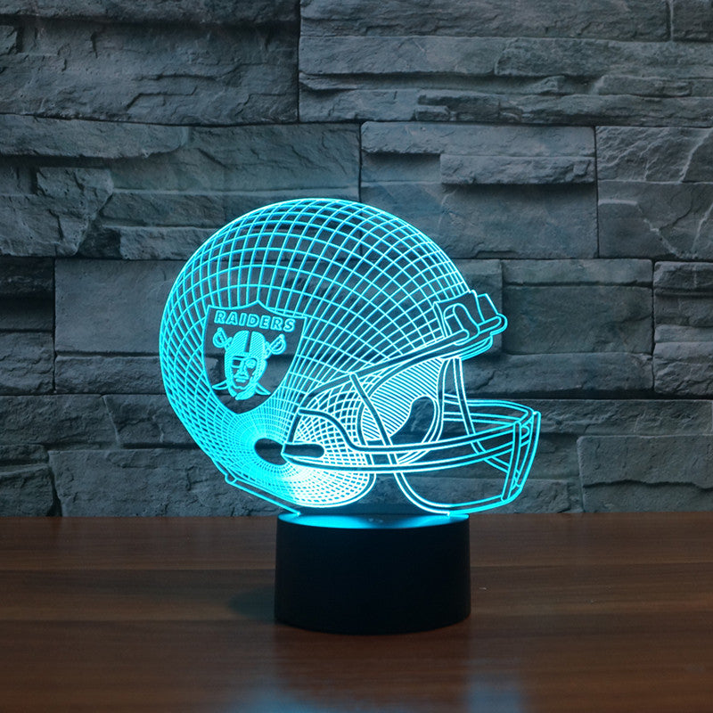 3d Led Oakland Raiders Football Cap Slong Light Gift Furnitures