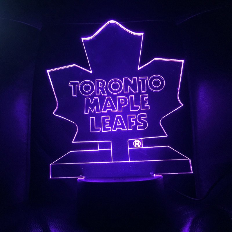 Scoop Puck Toronto Maple Leafs 3d Led Night Light Bedroom Decor