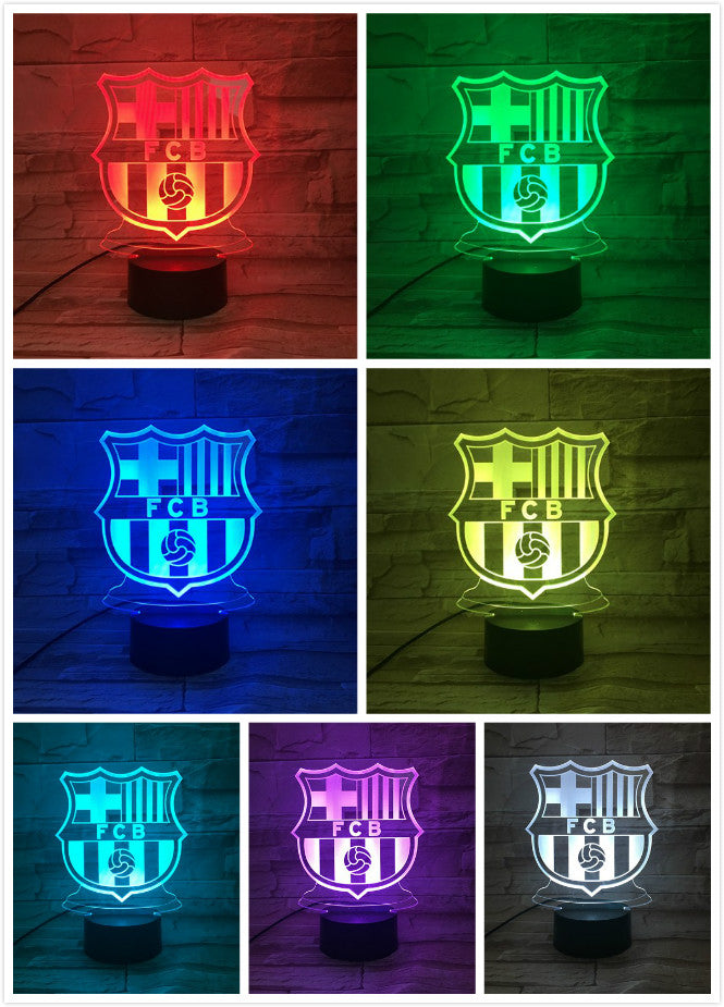 Led Night Light Football Club Fc Barcelona 3d Illusion Decorative Ligh Lightfurnitures