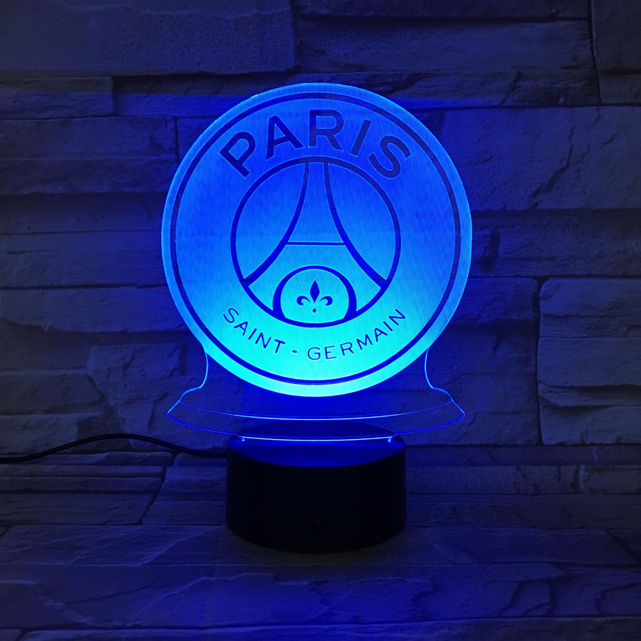 Led Night Light Fc Paris Saint Germain Football Club Night Lamp Lightfurnitures