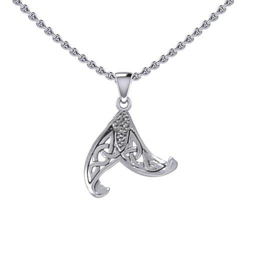 Celtic Mermaid Tail Sterling Silver Pendant TPD5473 - Magicksymbols