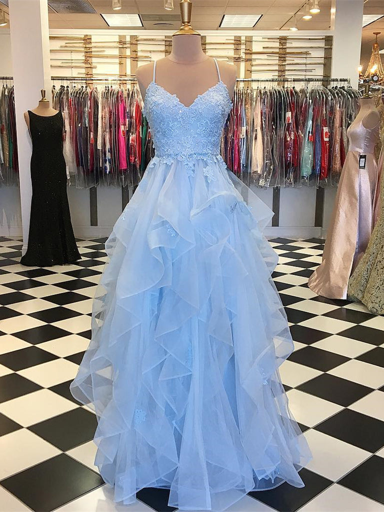 tiered prom dress