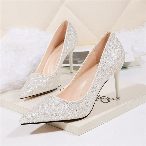 Popular Closed Toe Sequined High Heels Prom Shoes PS001 – BohoProm