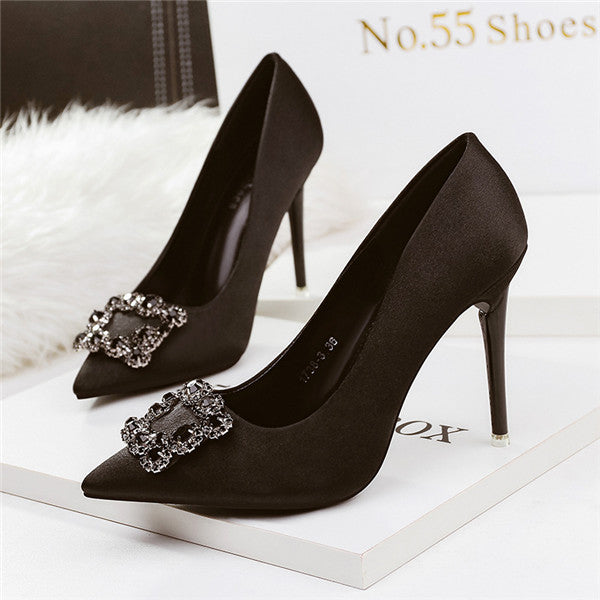 Stunning Closed Toe Stiletto Heels PU Upper Evening Shoes With ...