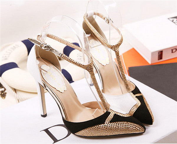 Sparkly PU Upper Closed Toe High Heels Prom Shoes PS032 – BohoProm