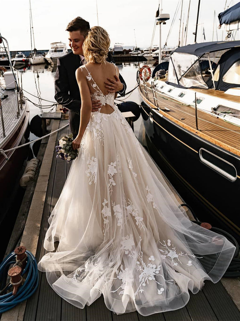 tulle dress with train