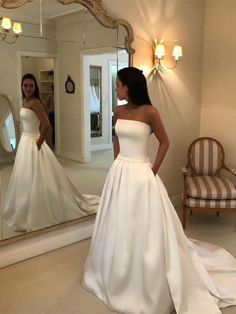 satin wedding dresses