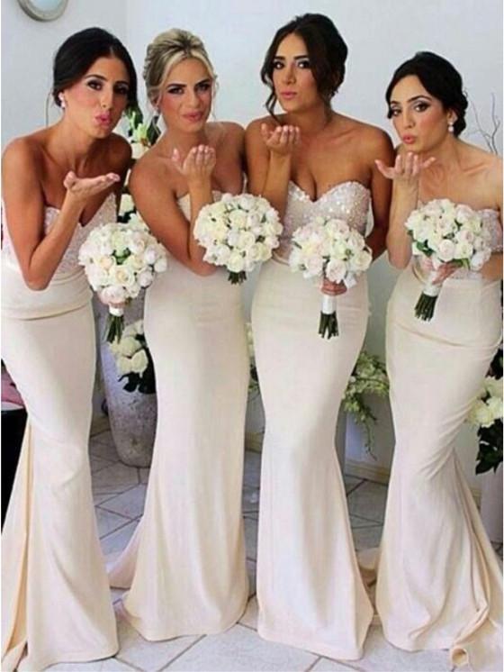 stretch satin bridesmaid dresses