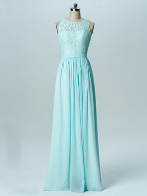 BohoProm Bridesmaid Dress Romantic Chiffon Scoop Neckline Cut-out A-line Bridesmaid Dresses With Appliques BD002