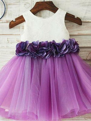 BohoProm Flower Girl Dresses Beautiful Lace & Tulle Jewel Neckline A-line Flower Girl Dresses With FD075