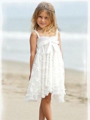 BohoProm Flower Girl Dresses Modern Lace Spaghetti Straps Neckline Short Length A-line Flower Girl Dresses FD008