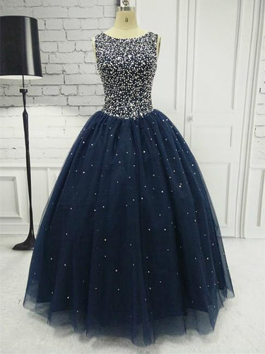 BohoProm prom dresses Ball Gown Scoop Neck Floor-Length Tulle Pageant Prom Dresses HX0027