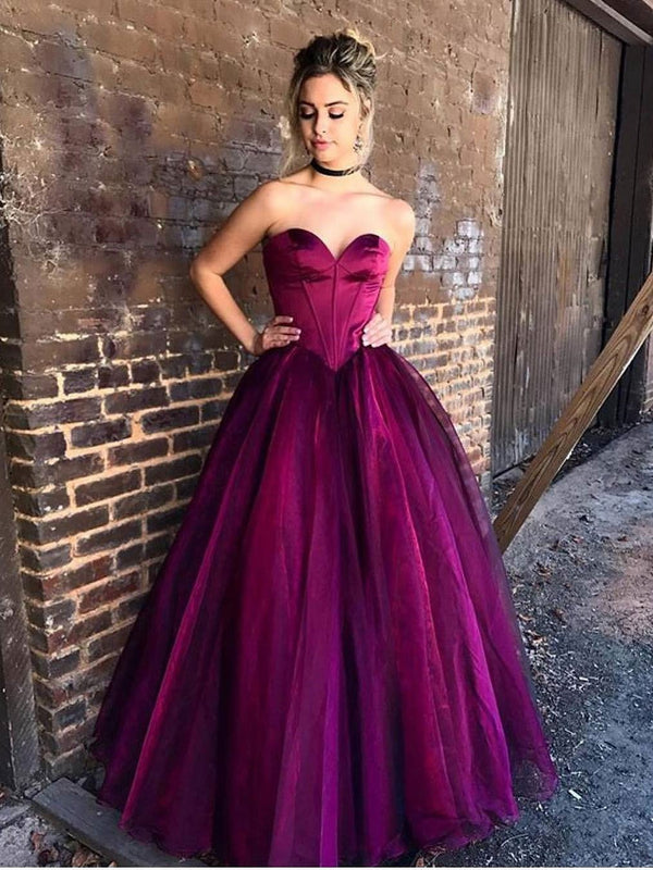 Ball Gown Sweetheart Floor Length Tulle Prom Dresses 2849 Bohoprom 3880