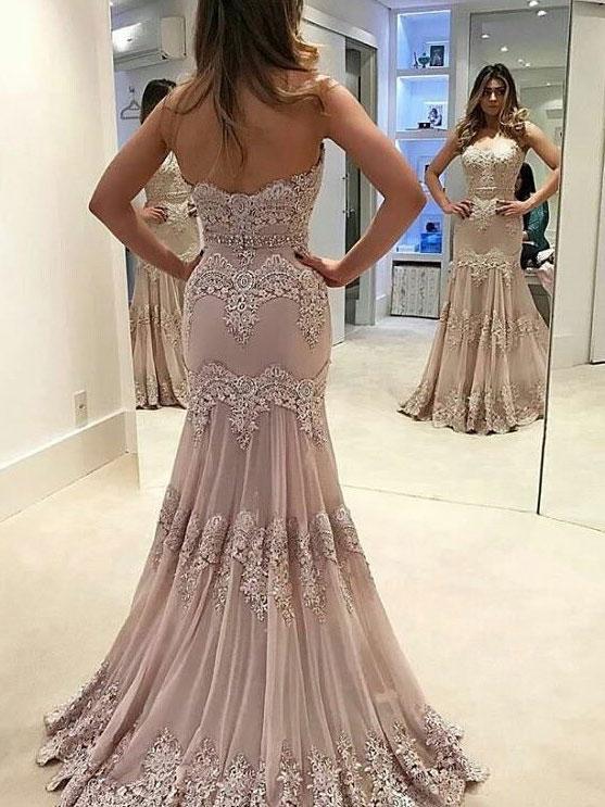 trumpet mermaid sweetheart prom dress