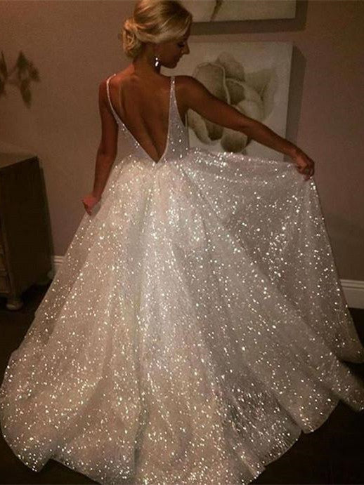 sparkling tulle wedding dress
