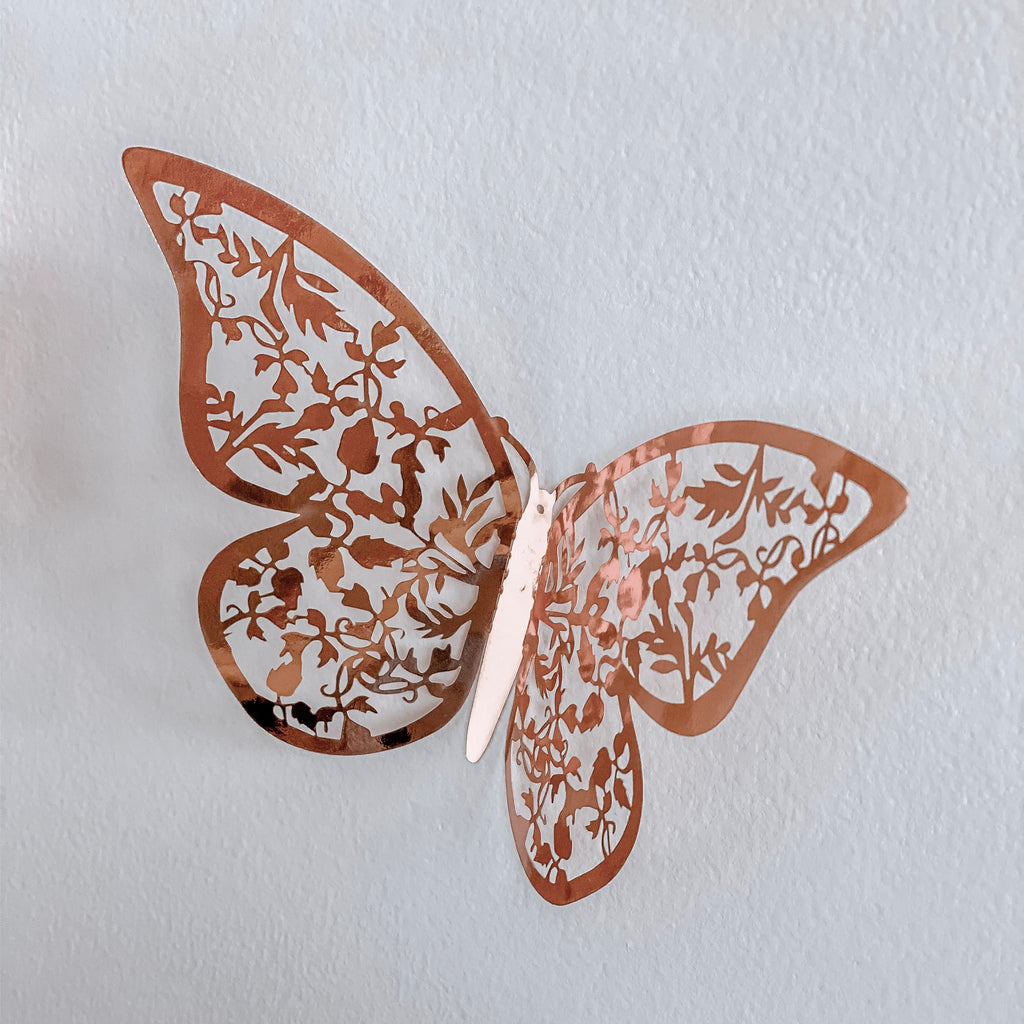 Download 3d Butterfly Wall Decals Rose Gold Little Dottie