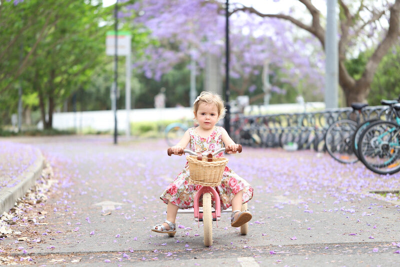 trybike pink with basket