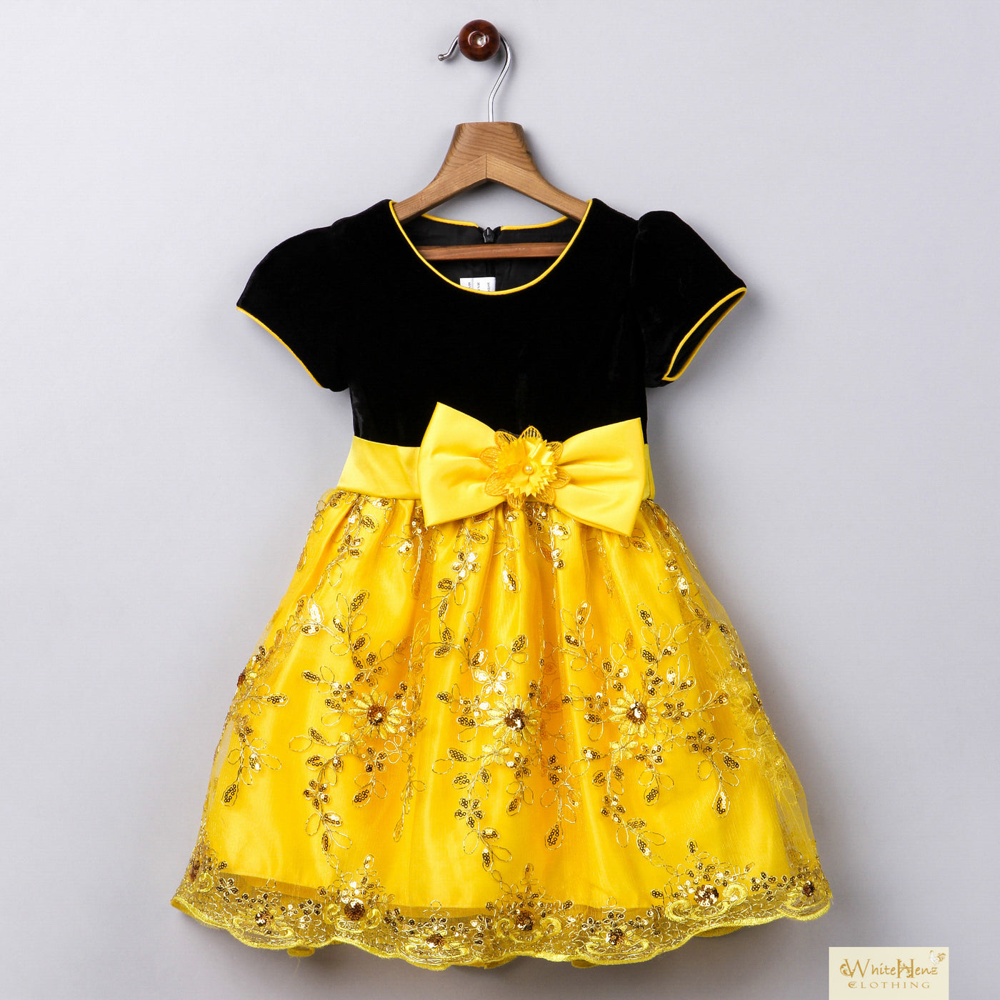 yellow and black dress for little girl