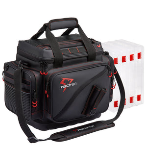Piscifun Travel Pro Fishing Tackle Bag With 4 Trays Large Water Resis
