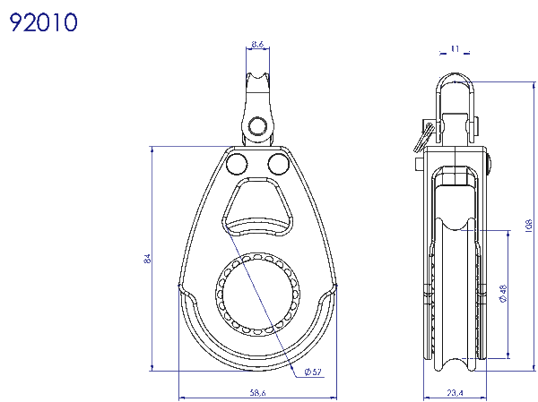 92010 SINGLE SWIVEL, BLACK