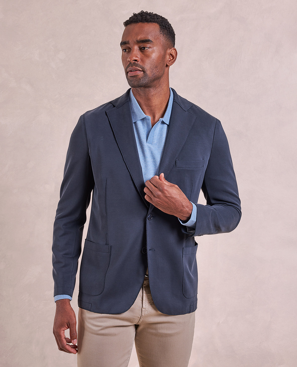 Image of The Luca - Double Knit Soft Jacket - Navy