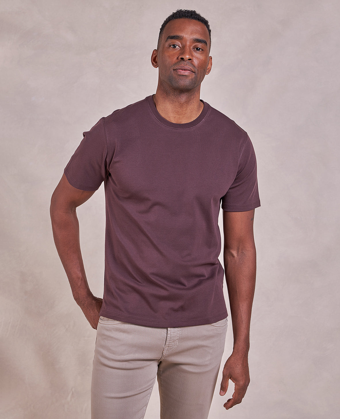 Image of The Luxe Supima - Crew Neck SS Tee - Bordeaux
