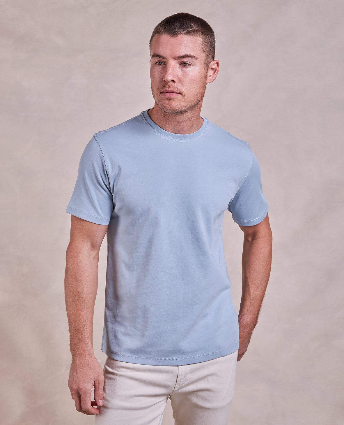 Image of The Luxe Supima - Crew Neck SS Tee - Sky Blue