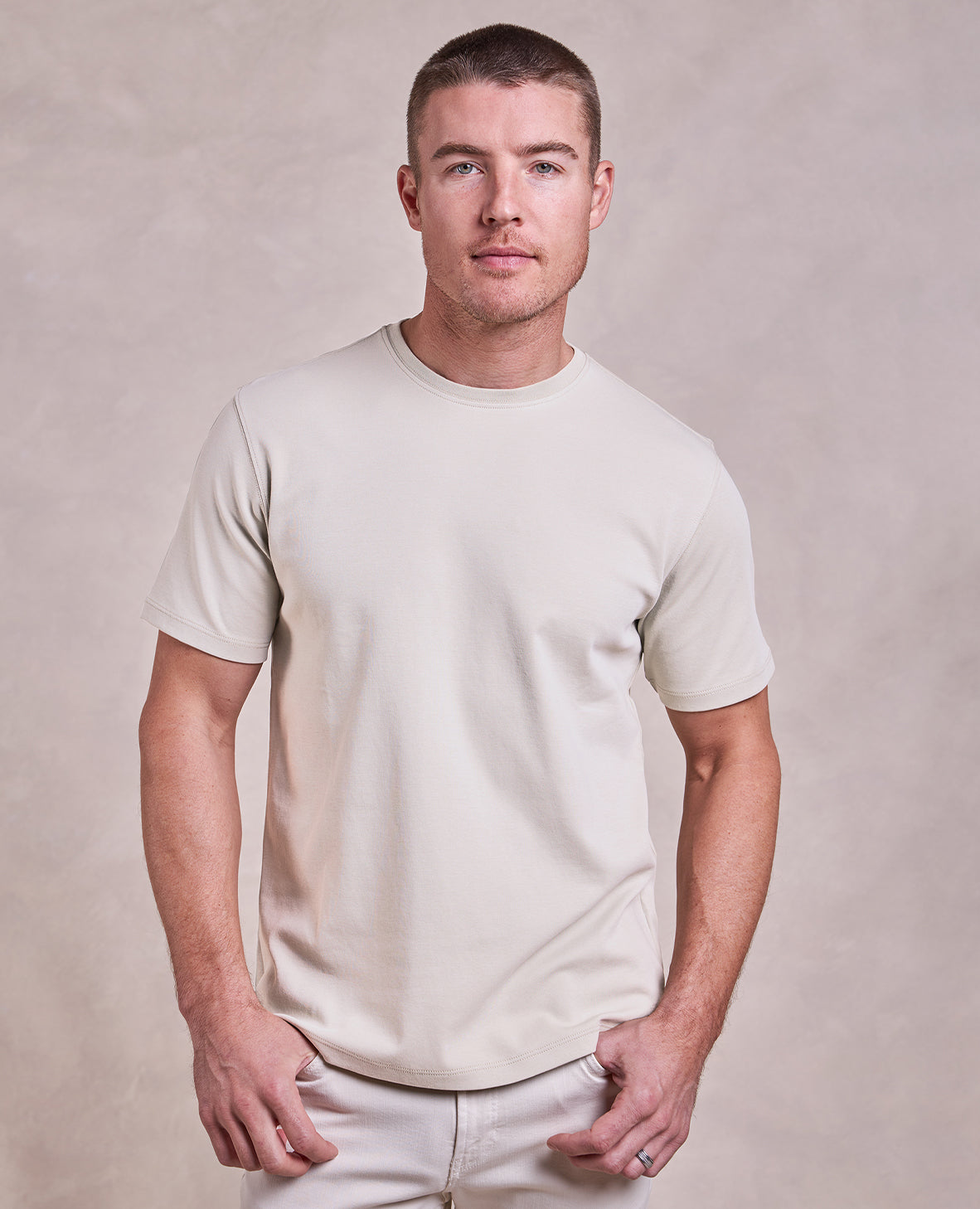 Image of The Luxe Supima - Crew Neck SS Tee - Sand