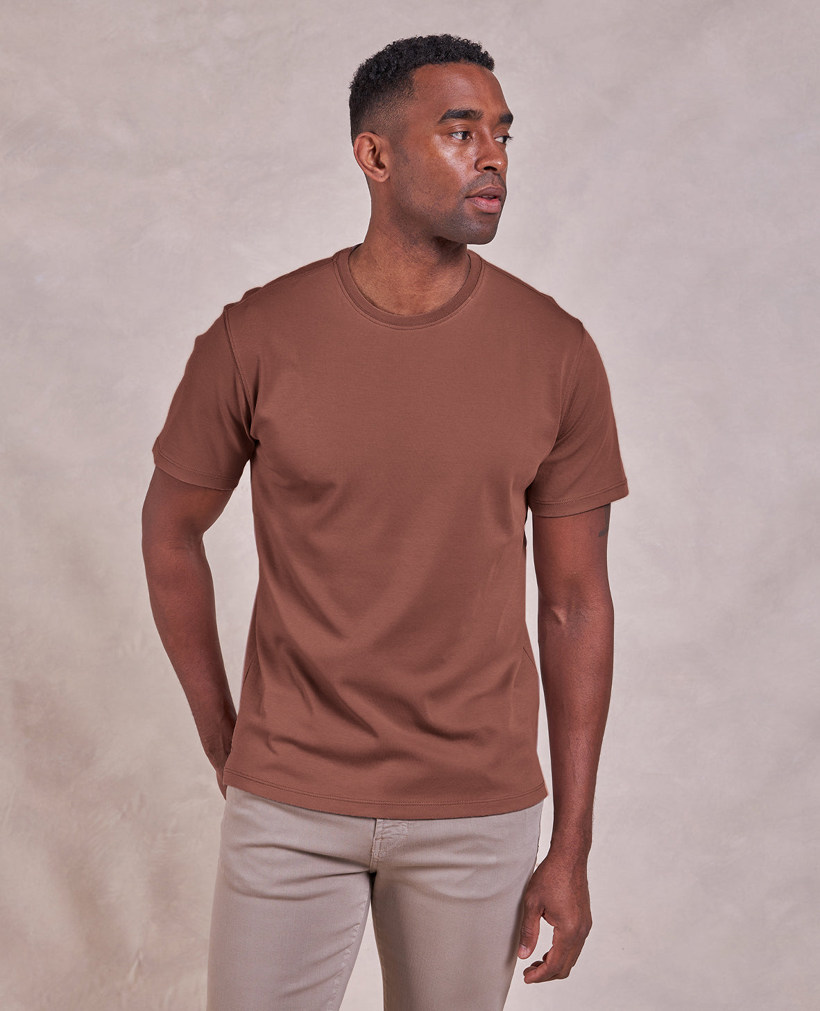 Image of The Luxe Supima - Crew Neck SS Tee - Mauve