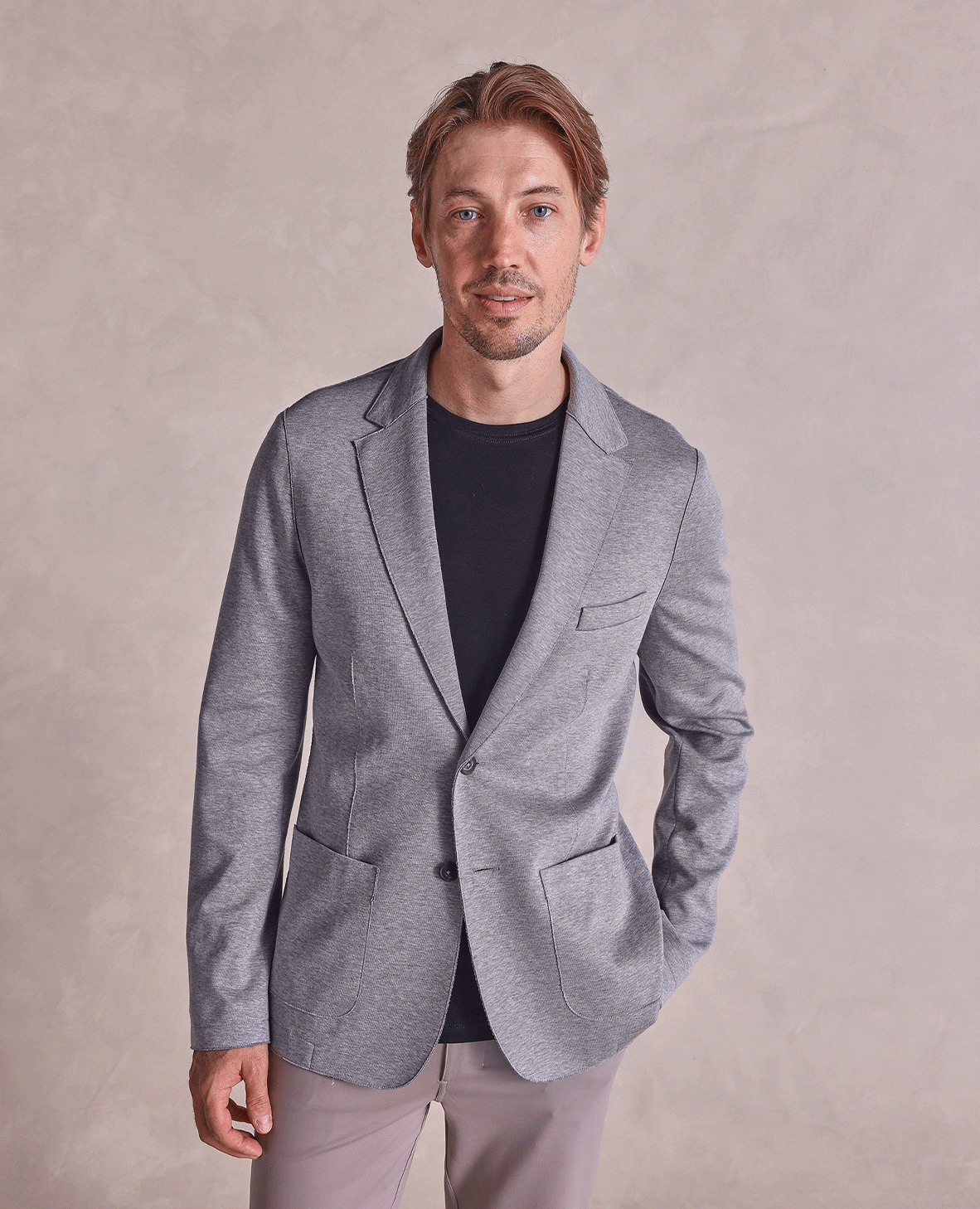 Image of The Luca - Jersey Knit Soft Jacket - Gray Heather