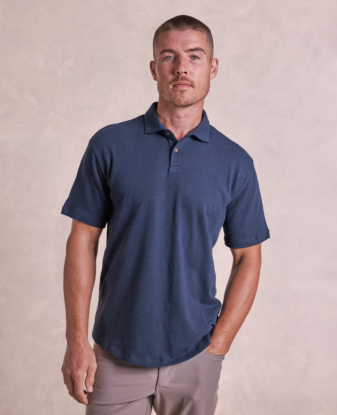 Image of The Bowen - Distressed SS Polo - Navy
