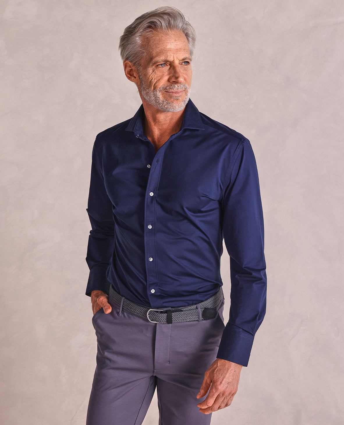 Image of The Hayden - Non-Iron Knit Shirt - Navy