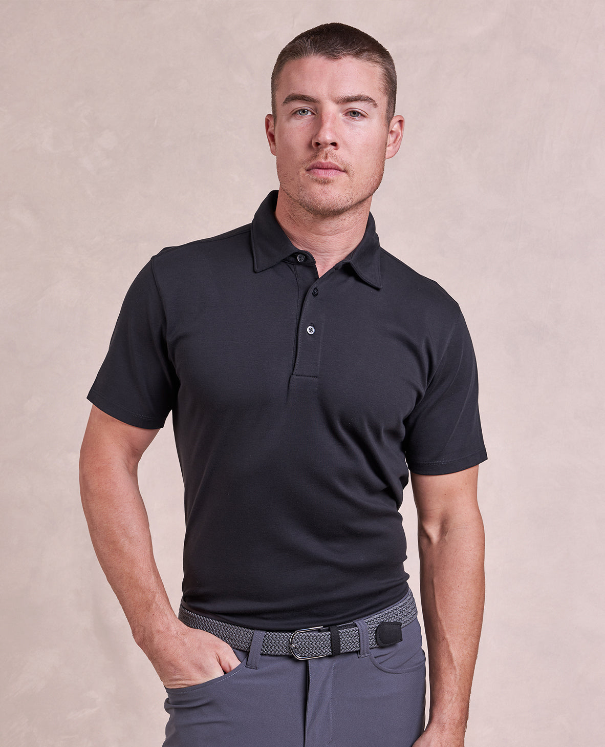 Image of The Luxe Supima - SS Polo - Black