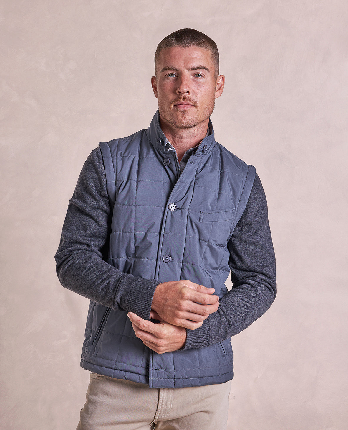 Image of The Rhett - Nylon Vest w/Removable Knit Sleeves - Charcoal