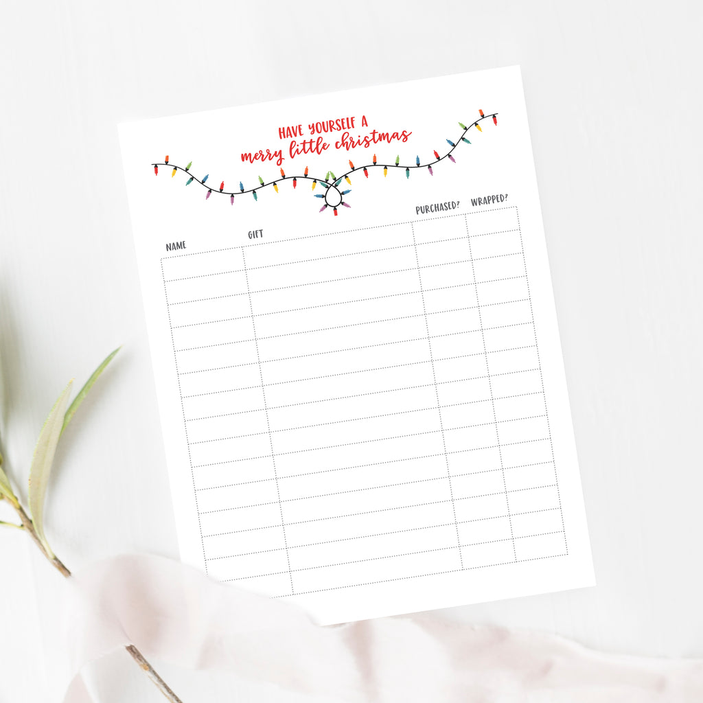 Christmas Gift Sign Up Sheet Template