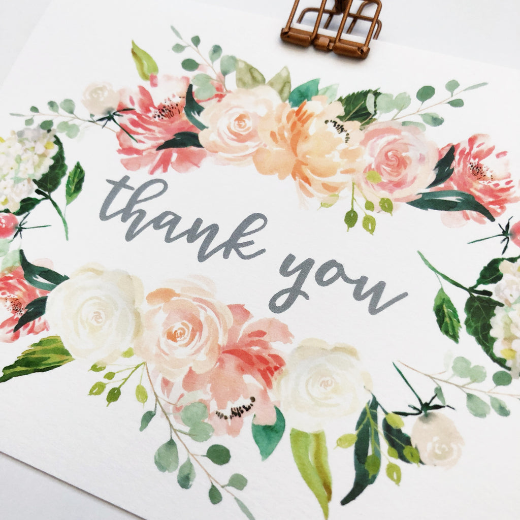 Floral Wreath Thank You – Brown Paper Crafts