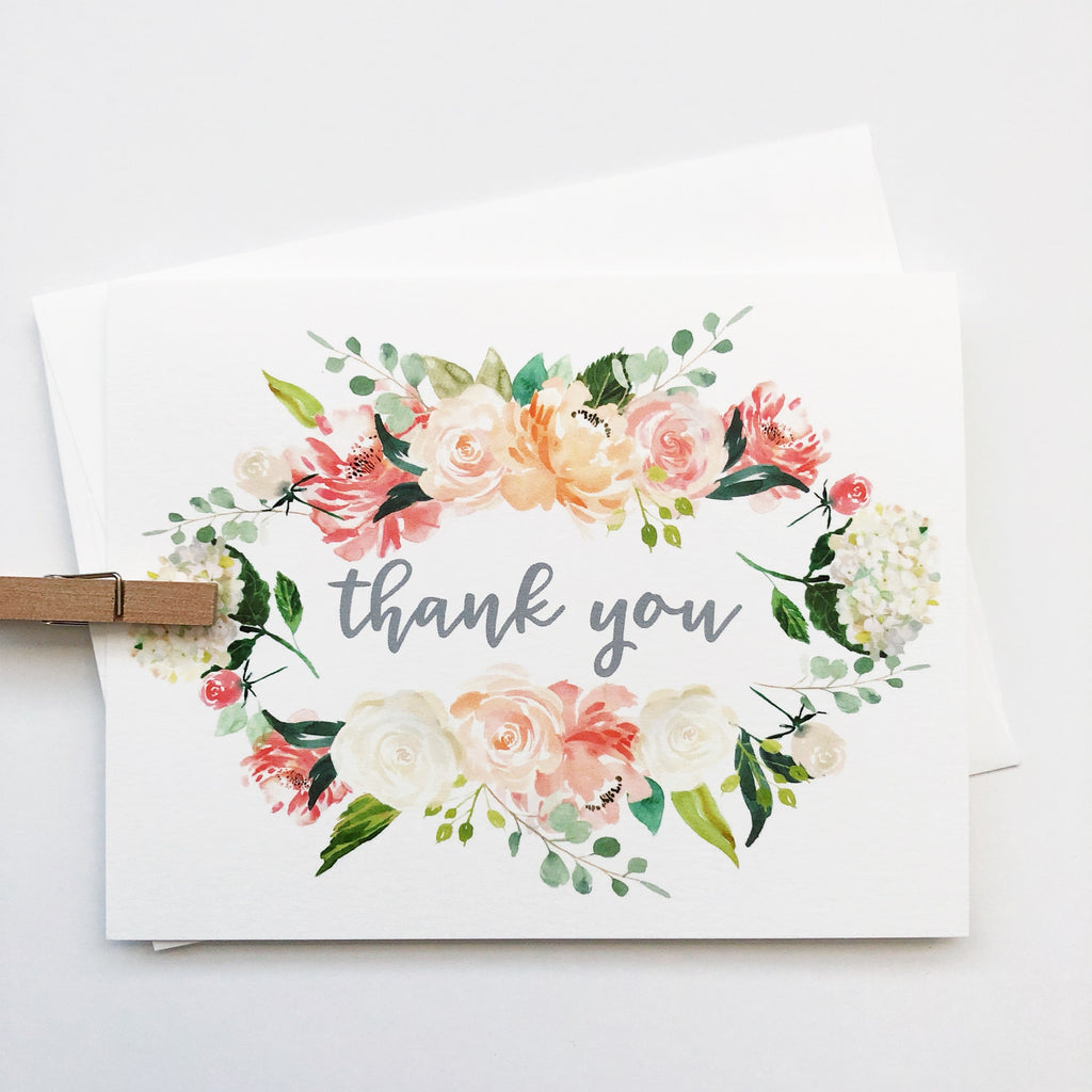 Floral Wreath Thank You – Brown Paper Crafts