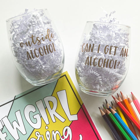 girl boss wine glass