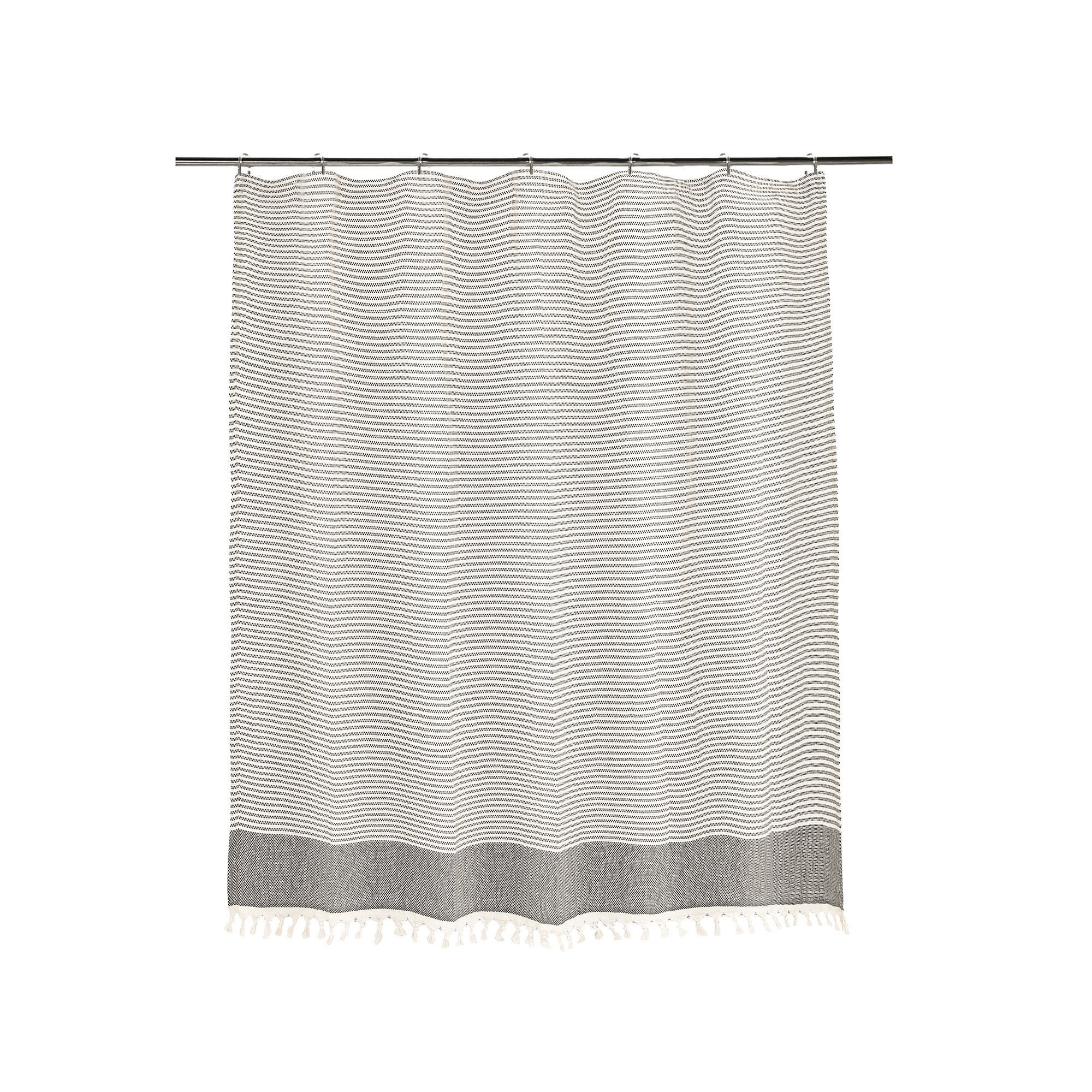 Zipper Shower Curtain Olive And Linen