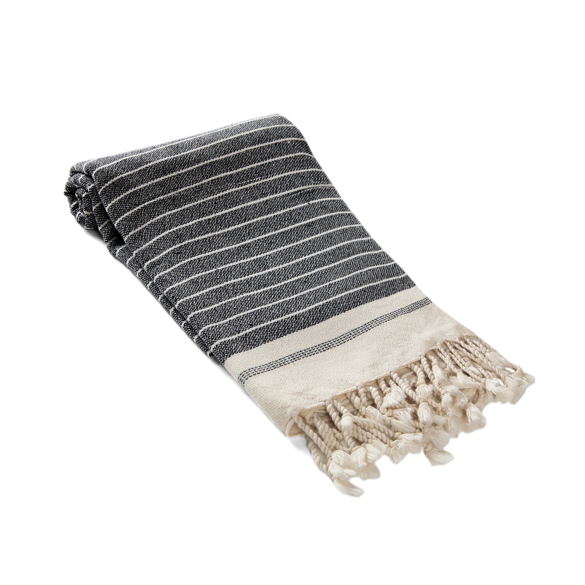 Mila Turkish Towel / Throw - Olive and Linen