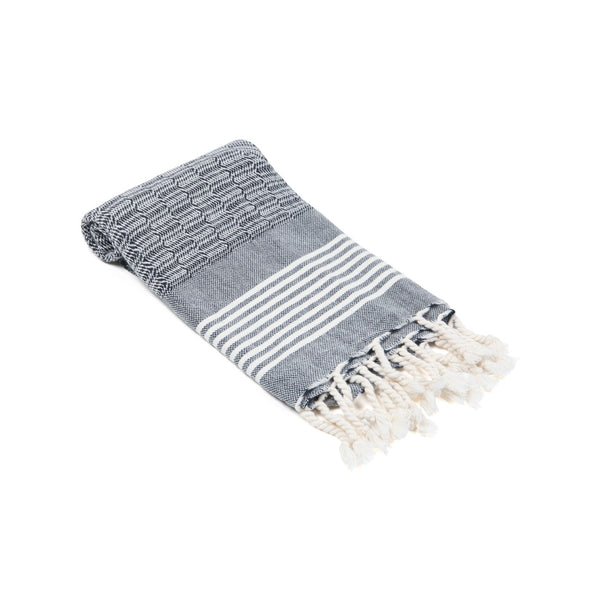 Hand Towels: Turkish Cotton Hand Towel Peshtemals - Olive and Linen