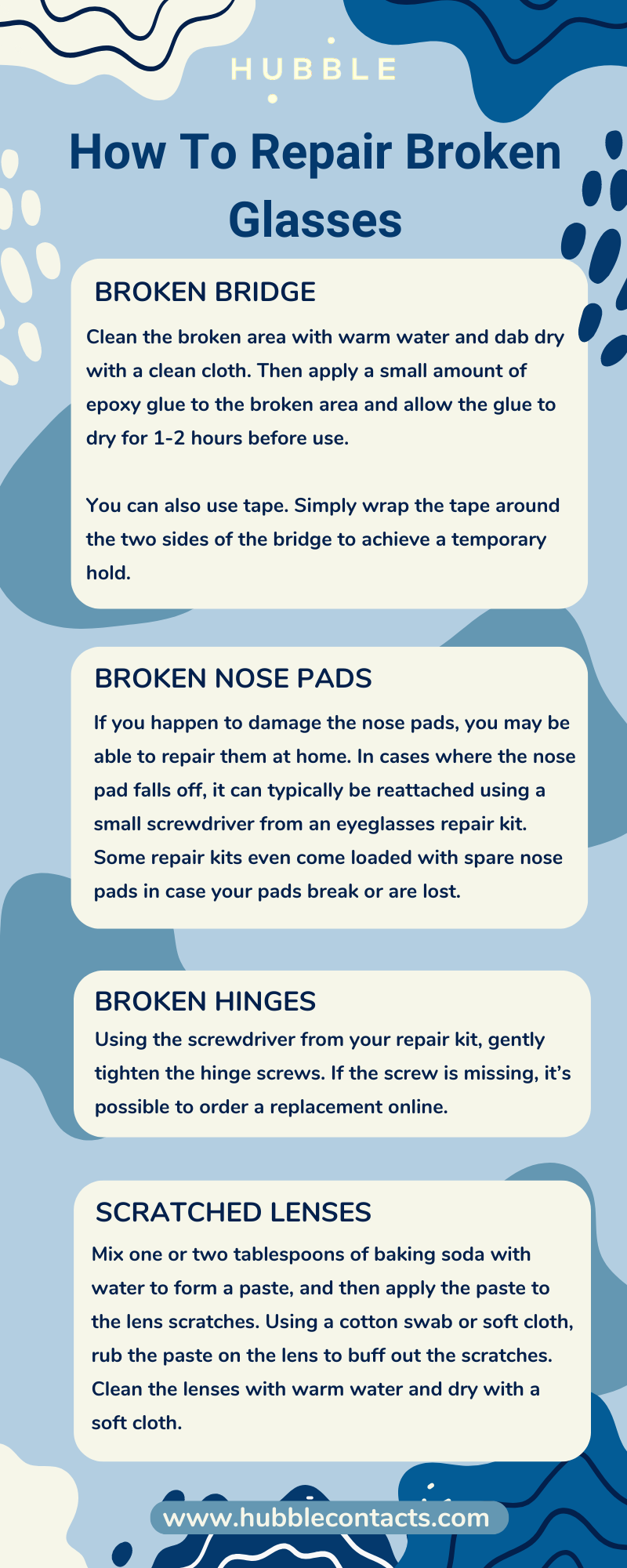 How to Repair Broken Glasses Infographic
