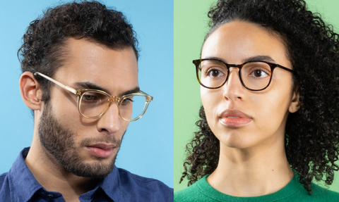 Man and woman wearing eyeglasses