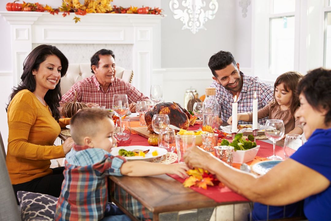 family enjoys thanksgiving dinner and connection with rumi spice