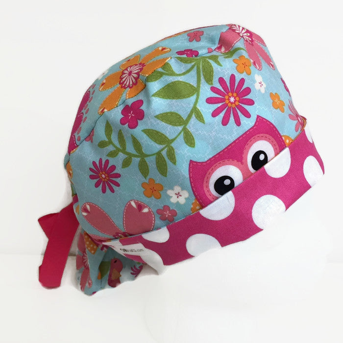 OR Hats Ponytail Scrub Hat Spotted Owl