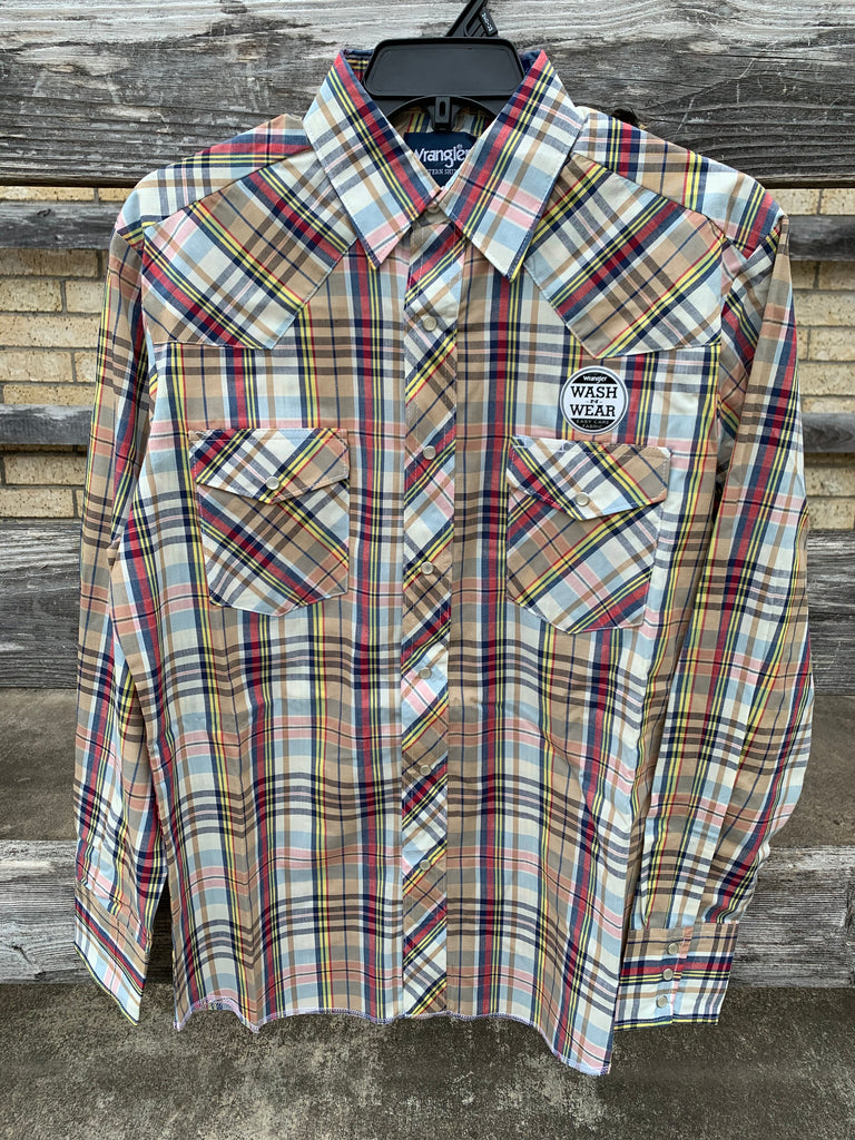 Wrangler Men's Sport Western Long Sleeve Snap Shirt – Corral Western Wear